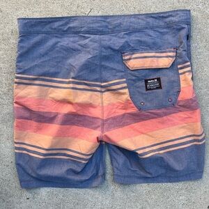 Men's Hurley x Pendleton Shorts Multicolor Striped Board 34 Logo Surf Beach TIKI